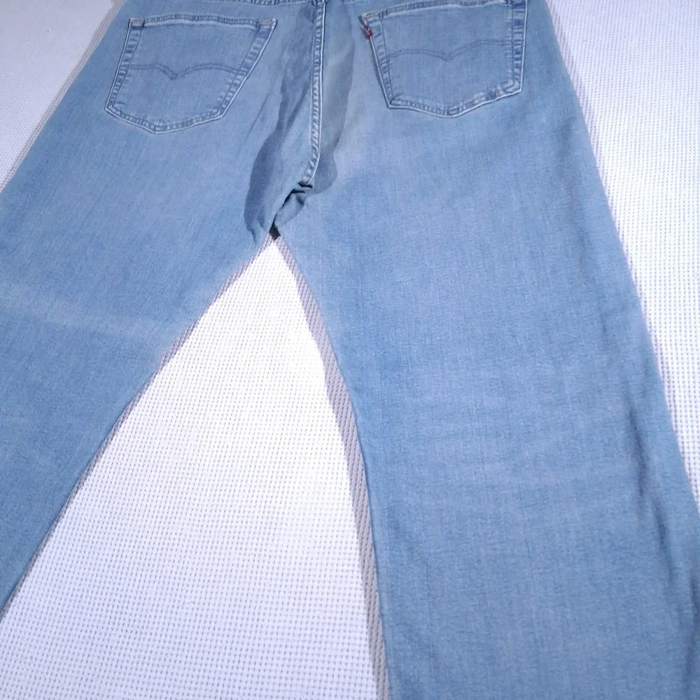 Levis 501 Org Mens Light Wash Button Fly Straight Leg Jeans 40x32 (Fits 40x30)